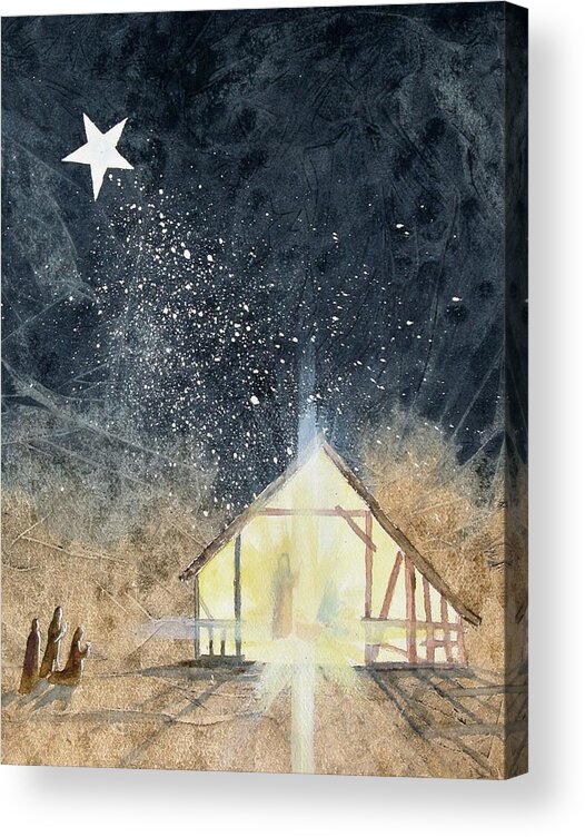 Christmas Acrylic Print featuring the painting The First Christmas by Jackie Mueller-Jones
