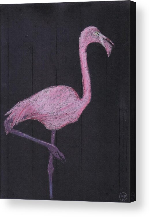 Flamingo Acrylic Print featuring the digital art the Flamingo by George Pedro