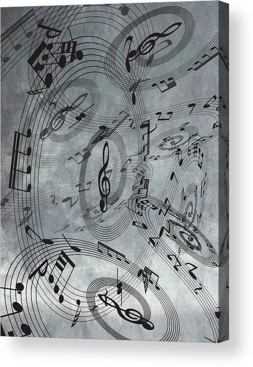 Freedom In Music Acrylic Print featuring the mixed media The Freedom Of Music 1 by Angelina Tamez
