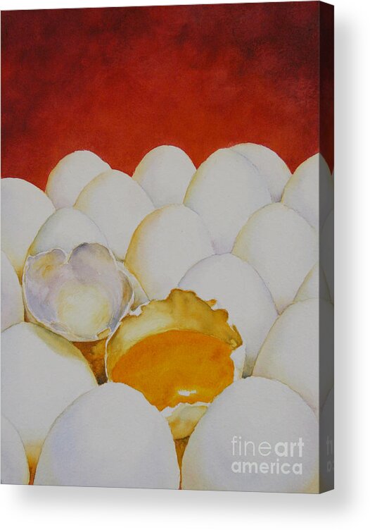 Eggs Acrylic Print featuring the painting The Good Egg by Glenyse Henschel