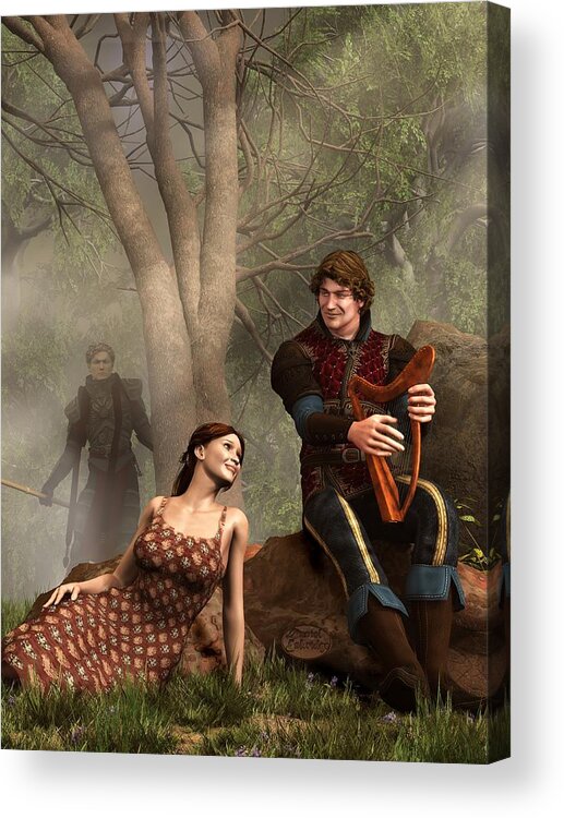 Tristan Acrylic Print featuring the digital art The Last Song of Tristan by Daniel Eskridge