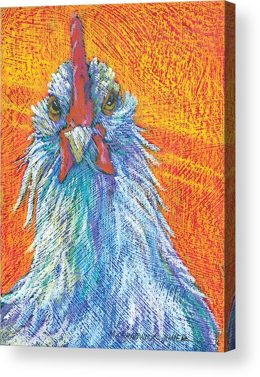 Texture Acrylic Print featuring the painting The Mad Chicken by Marguerite Chadwick-Juner