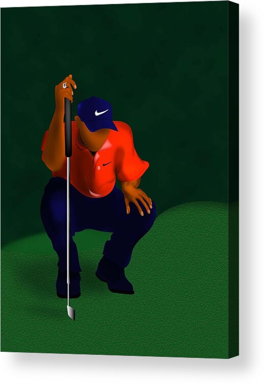 Tiger Woods Acrylic Print featuring the digital art The Master by Terry Boykin