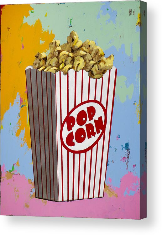 Popcorn Acrylic Print featuring the painting The Movies #2 by David Palmer