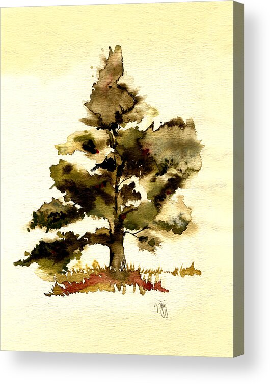 Tree Acrylic Print featuring the painting The Old Oak Tree by Paul Gaj
