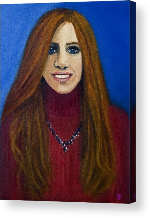 Redhead Acrylic Print featuring the painting The Redhead - 2014 by Barbara J Blaisdell