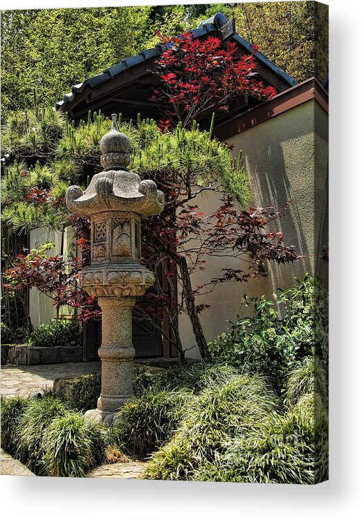 Asian Culture Acrylic Print featuring the photograph The Stone Lantern by Peter Dang