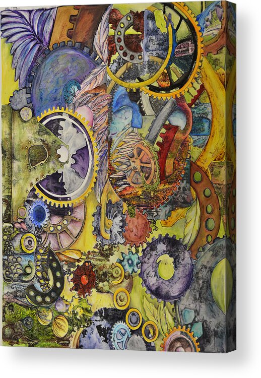 Colored Pencil Acrylic Print featuring the painting The way things work 1 by Sherry Ross