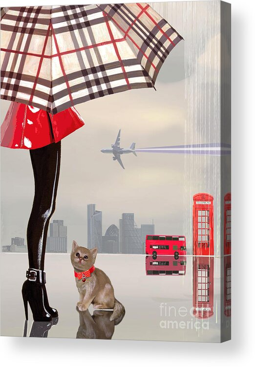 Cat Acrylic Print featuring the painting The young Londoner by Victoria Fomina