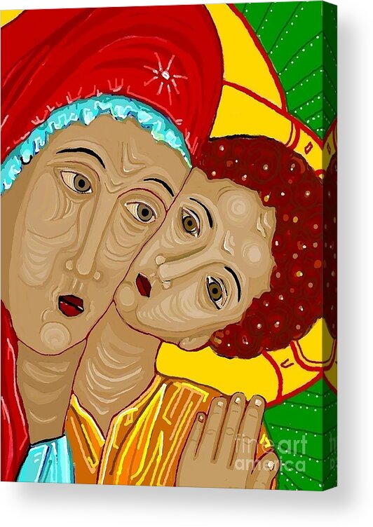 Theotokos Acrylic Print featuring the digital art Theotokos by Sarah Loft