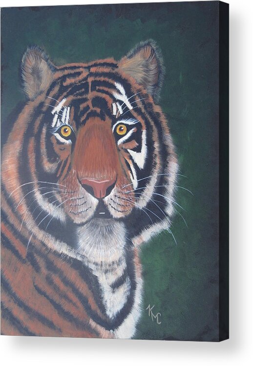 Pets Acrylic Print featuring the painting Tiger by Kathie Camara