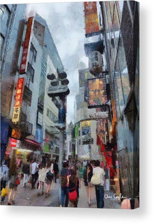 Tokyo Acrylic Print featuring the digital art Tokyo Street by Chris Coyle
