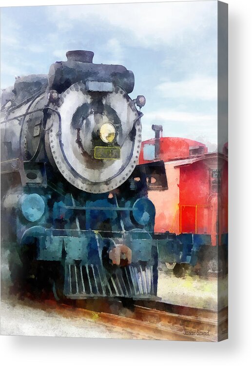 Trains Acrylic Print featuring the photograph Train - Locomotive and Caboose by Susan Savad