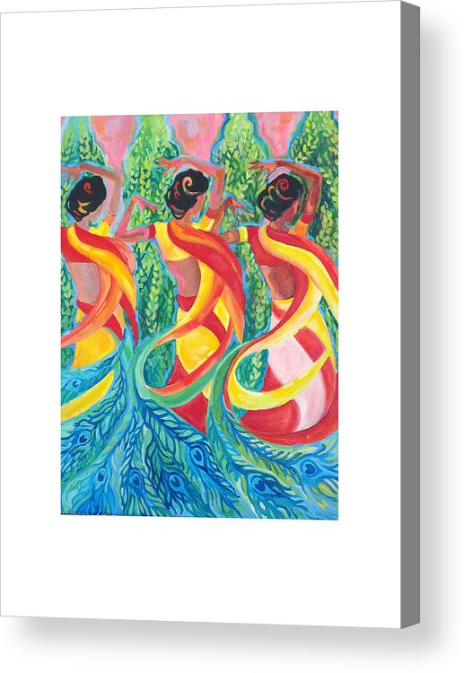 India Acrylic Print featuring the painting Trio by Suzanne Silvir