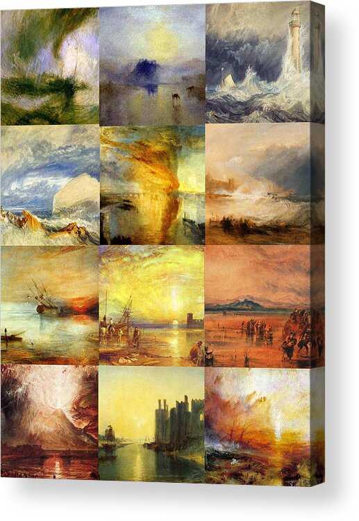 Turner Acrylic Print featuring the painting Turner Collage by Philip Ralley