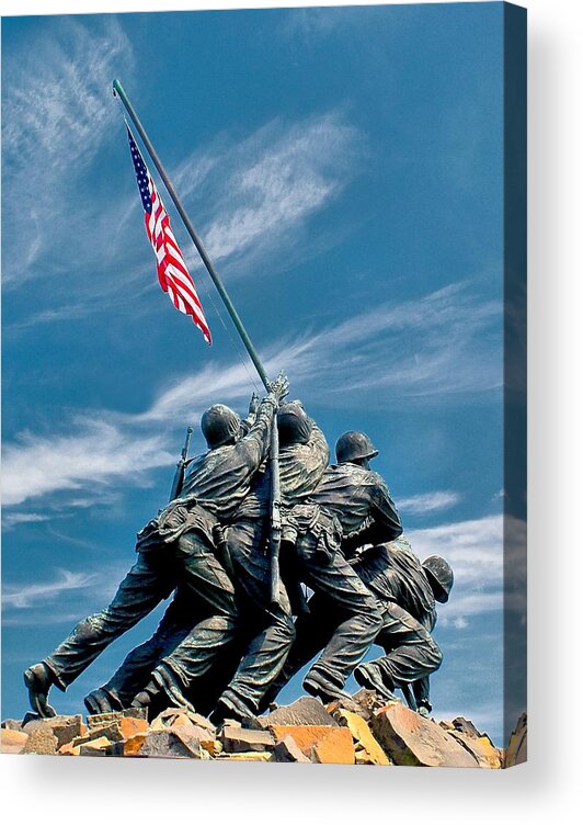 America Acrylic Print featuring the photograph US Marine Corps War Memorial by Nick Zelinsky Jr