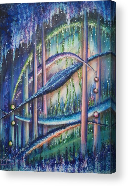Abstract Acrylic Print featuring the painting Utopia by Krystyna Spink