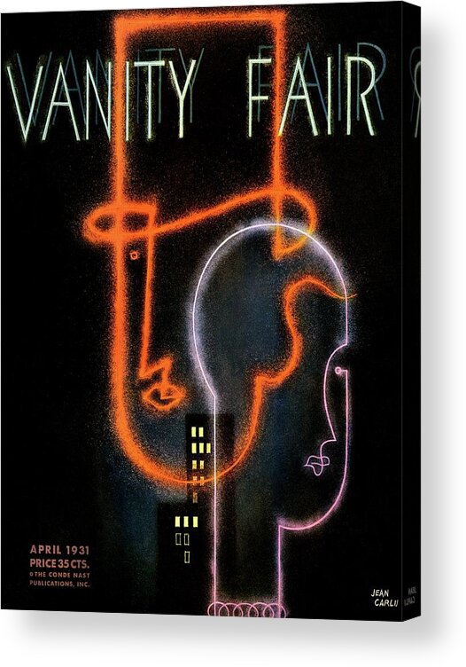 Illustration Acrylic Print featuring the photograph Vanity Fair Cover Featuring A Neon Illustration by Jean Carlu