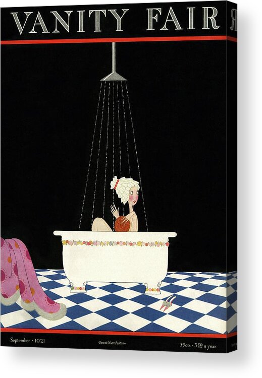 Illustration Acrylic Print featuring the photograph Vanity Fair Cover Featuring A Woman In A Bathtub by A. H. Fish