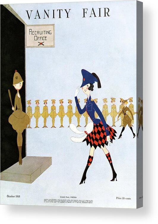 Illustration Acrylic Print featuring the photograph Vanity Fair Cover Featuring A Woman Walking by Artist Unknown