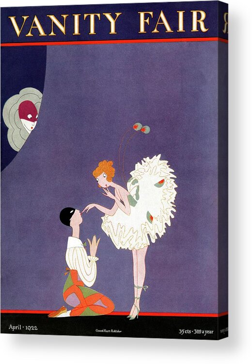 Illustration Acrylic Print featuring the photograph Vanity Fair Cover Featuring Dancers Flirting by A. H. Fish