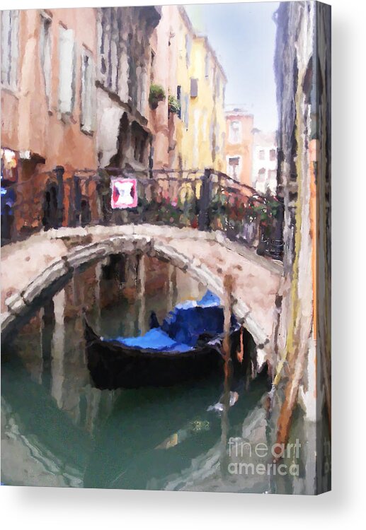 Veince Acrylic Print featuring the photograph Venice Canal digital art composition by JBK Photo Art