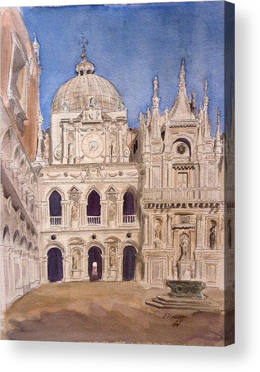 Architecture Acrylic Print featuring the painting Venice I by Henrieta Maneva