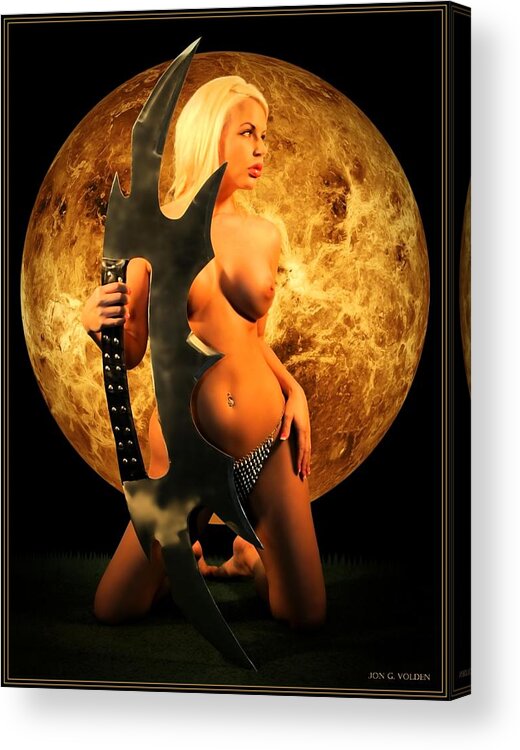 Fantasy Acrylic Print featuring the painting Venus Rising by Jon Volden