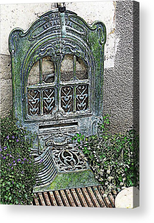 Garden Grate. France Acrylic Print featuring the photograph Vintage Garden Grate by HEVi FineArt