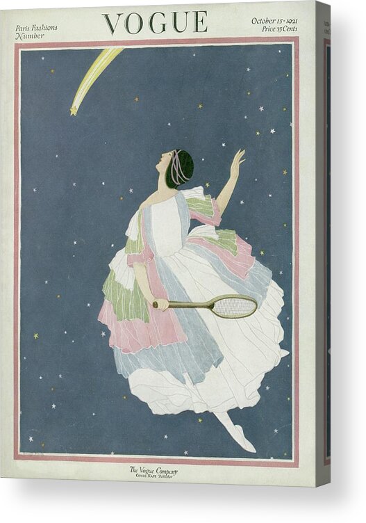 Illustration Acrylic Print featuring the photograph Vogue Cover Featuring A Woman Flying by George Wolfe Plank