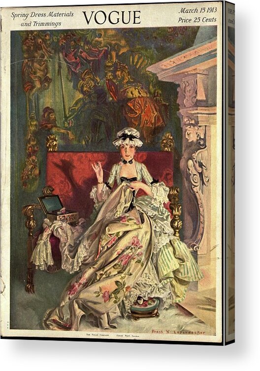Illustration Acrylic Print featuring the photograph Vogue Cover Illustration Of A 18th Century French by Frank X. Leyendecker