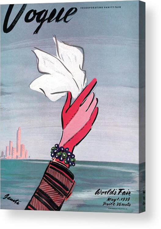 Illustration Acrylic Print featuring the photograph Vogue Cover Illustration Of A Gloved Hand Waving by Eduardo Garcia Benito