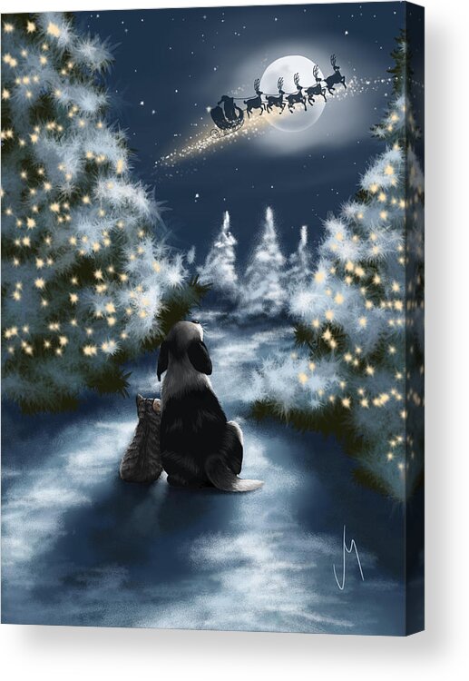 Christmas Acrylic Print featuring the painting We are so good by Veronica Minozzi