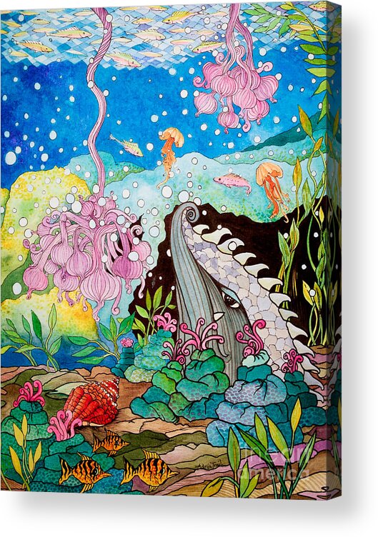 Painting Acrylic Print featuring the painting Whaeel and the Sea by Adria Trail