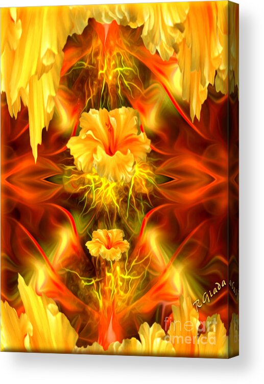 Abstract Acrylic Print featuring the digital art Where the flowers go to pray by Giada Rossi