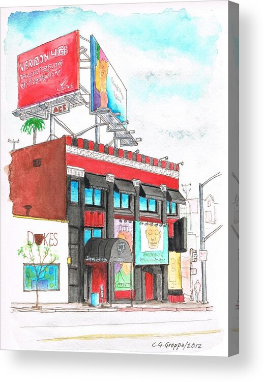 Whisky-a-go-go Acrylic Print featuring the painting Whisky-A-Go-Go in West Hollywood - California by Carlos G Groppa