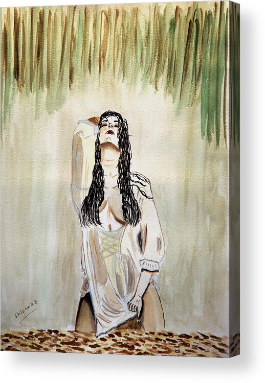  Nude Framed Prints Acrylic Print featuring the painting White Passion by Shlomo Zangilevitch