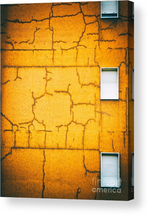 Architecture Acrylic Print featuring the photograph White rolling shutters by Silvia Ganora