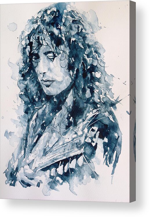 Led Zeppelin Acrylic Print featuring the painting Whole Lotta Love Jimmy Page by Paul Lovering