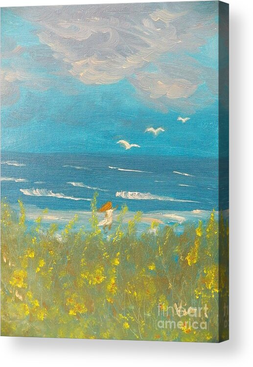Beach Acrylic Print featuring the painting Will She Still Be Sad by Judy Via-Wolff