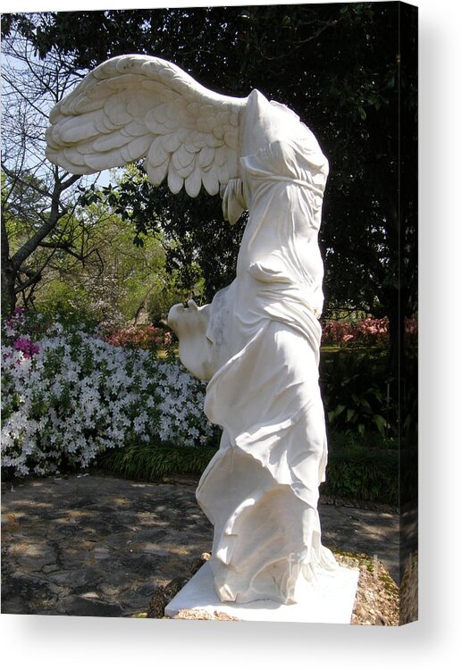Formal Garden Acrylic Print featuring the photograph Winged Victory Nike by Caryl J Bohn