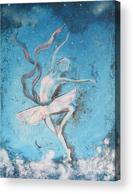 Ballet Acrylic Print featuring the painting Winter Dancer1 by Laurianna Taylor