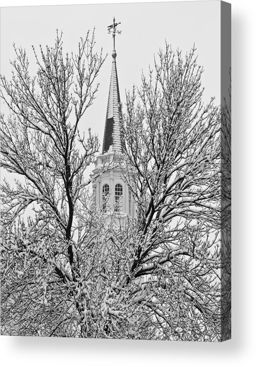 Senic Acrylic Print featuring the photograph Winter Steeple by Michael Nowotny