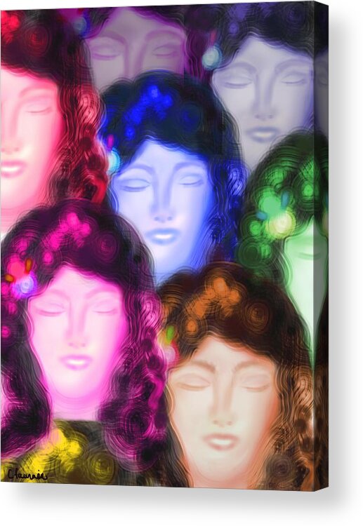 Abstract Acrylic Print featuring the digital art Wishing by Christine Fournier