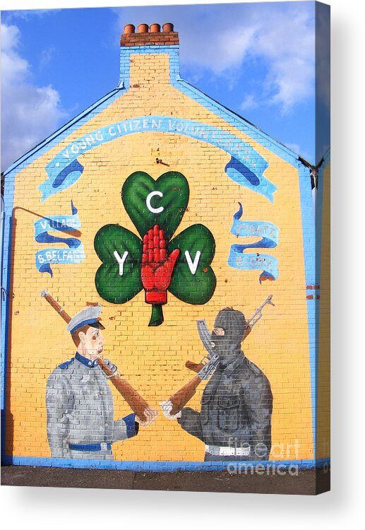 Loyalist Acrylic Print featuring the photograph Belfast YCV Mural by Nina Ficur Feenan