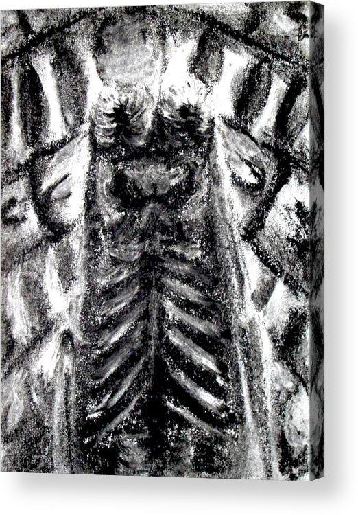 Monster Acrylic Print featuring the drawing Zoomer Really Close Up by Steve Spagnola