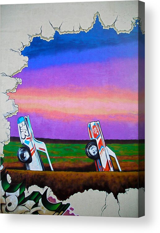 Paint Acrylic Print featuring the photograph Cadillac Ranch - Montreal by Juergen Weiss
