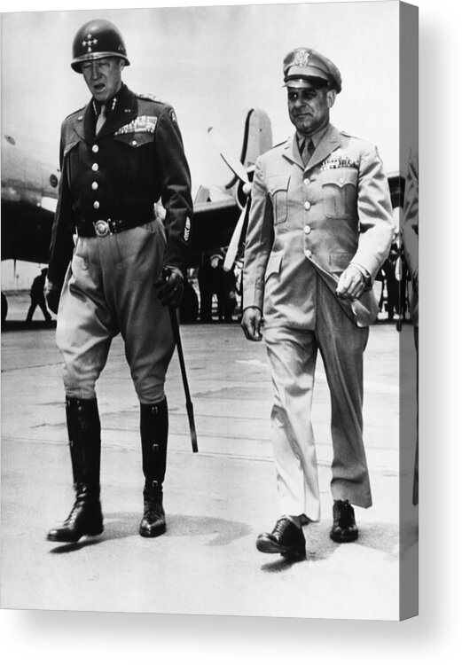 1940s Candid Acrylic Print featuring the photograph General George S. Patton Jr #1 by Everett