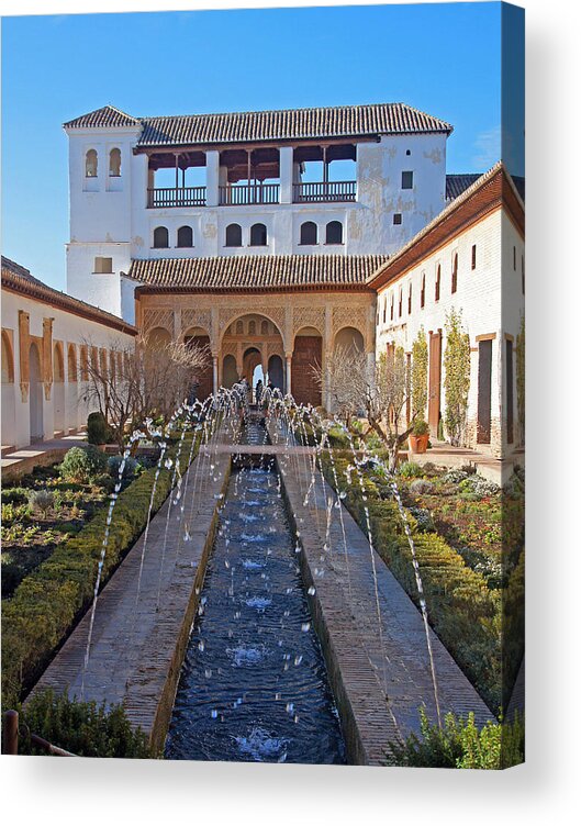 Alhambra Acrylic Print featuring the photograph Palace of the Generalife #1 by Rod Jones