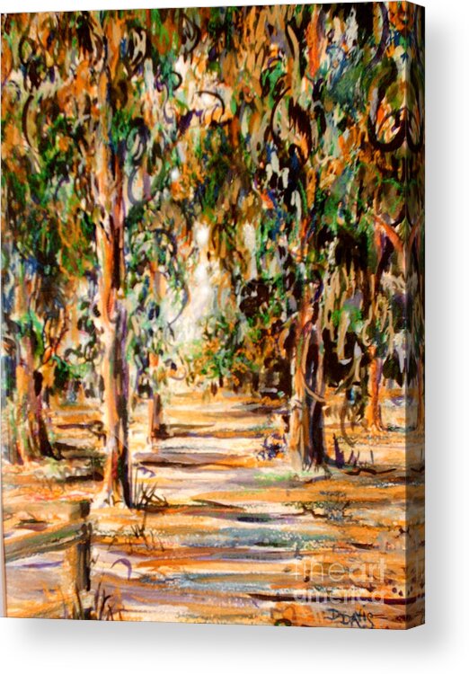Eucalyptus Trees Acrylic Print featuring the painting Stanford Eucalyptus Grove #1 by Dee Davis